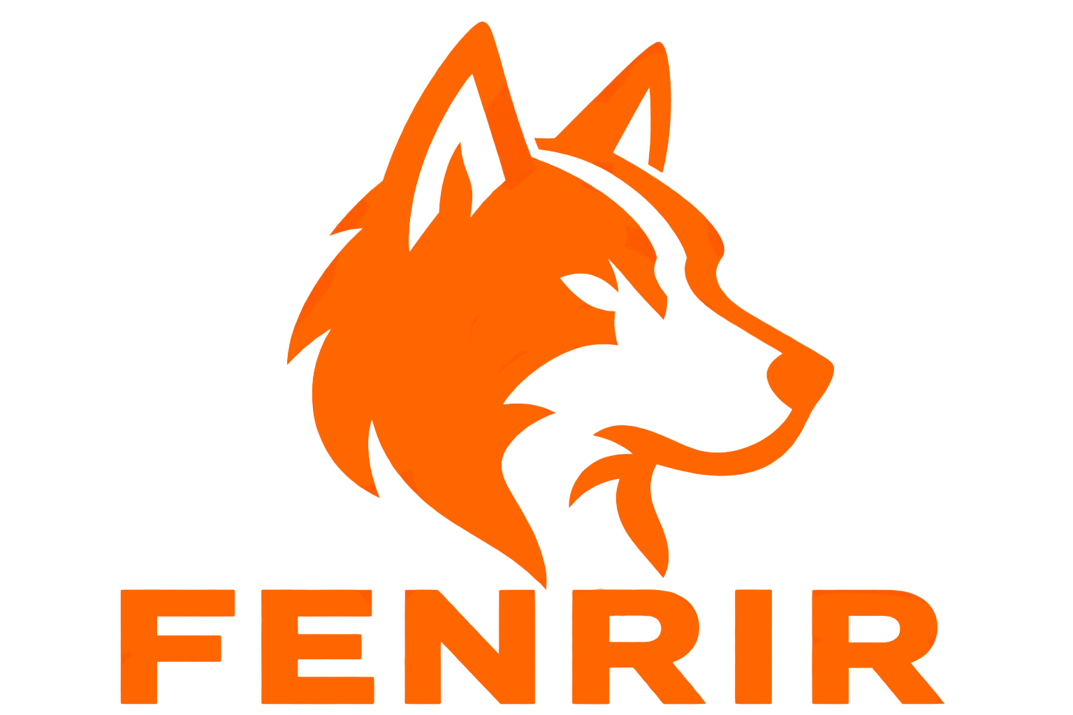 Logo Fenrir_ Testa di lupo arancione vettoriale copia