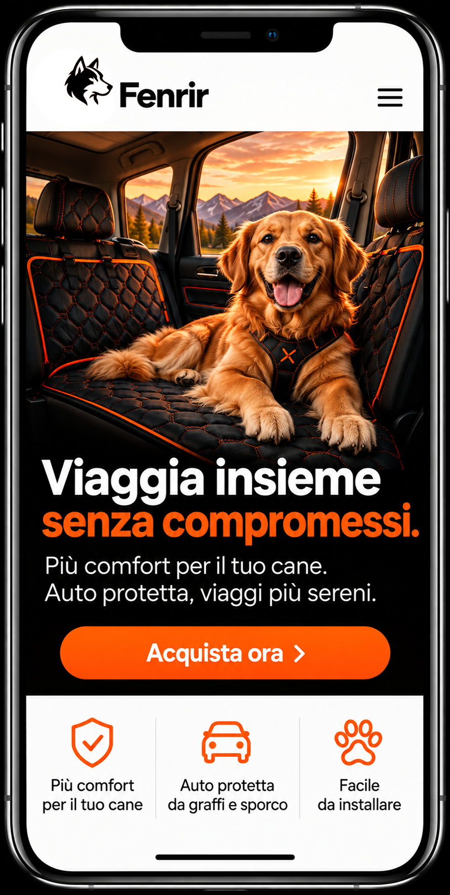 Mockup Fenrir pagina di destinazione